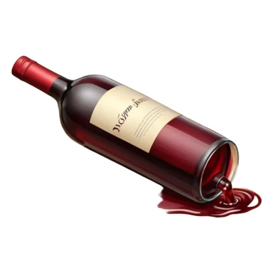 a wine bottle lying on its side rolling on the floor sticker