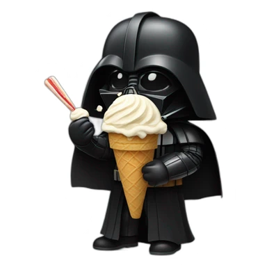 Darth vador eating ice cream sticker
