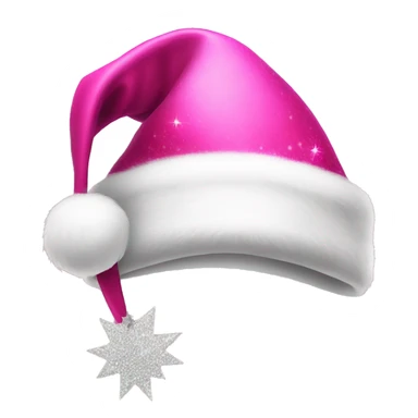 Pink Santa hat with sparkles sticker