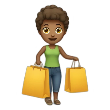 A person with a shopping bag sticker