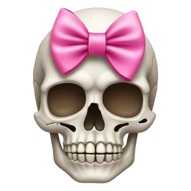 Skull with a pink bow  sticker