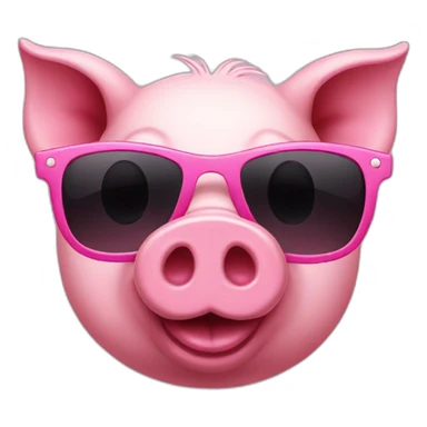Pink Pig with sunglasses sticker