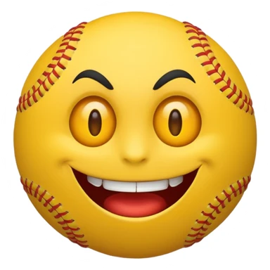 I want a emoji of a emoji with a evil smile throwing a baseball very hard sticker