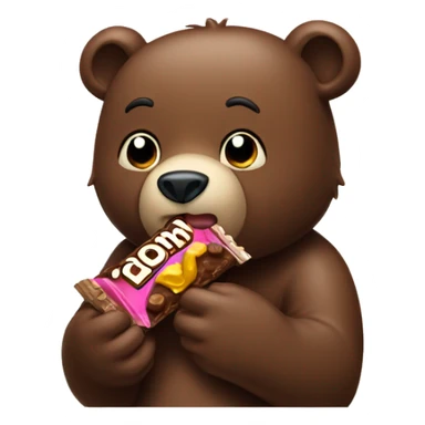 bear eating a candy bar sticker