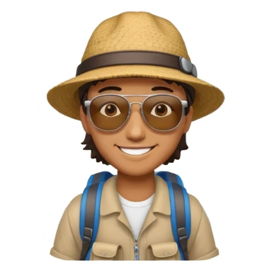 city tourist with backpack sticker