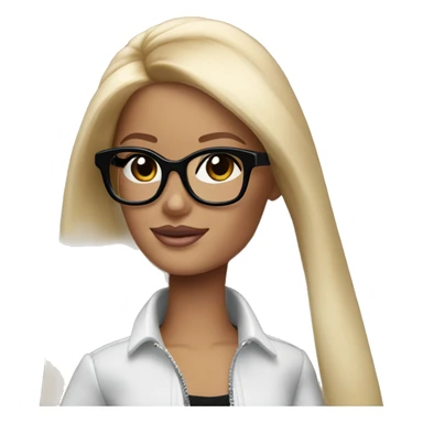 Blonde Barbie wearing sant black glasses  sticker