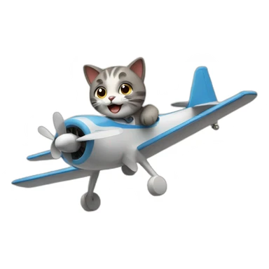 Cat flying a plane sticker