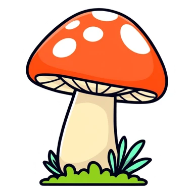 Green and red mushroom sticker