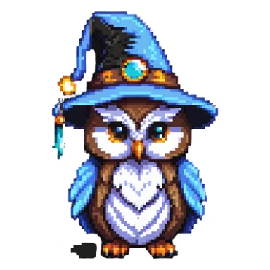 owl with a wizard hat sticker
