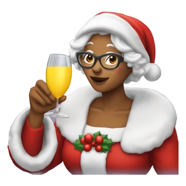 Mrs clause drinking mimosa sticker