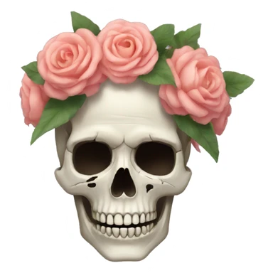 skull flower crown sticker