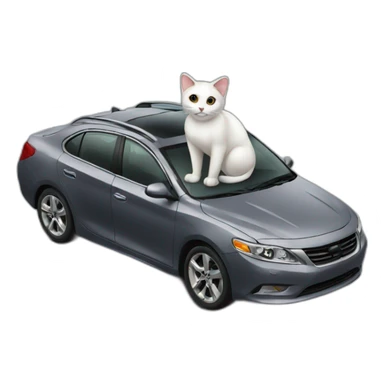cat on top of a car sticker