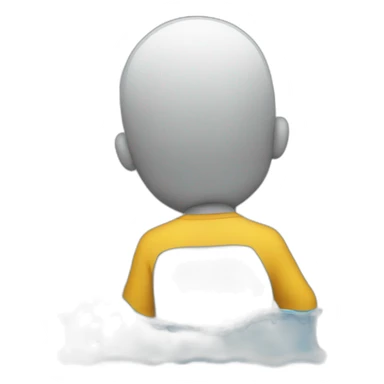 backside of a man looking down pouring water sticker