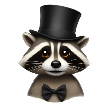 Raccoon in a top hat  sticker