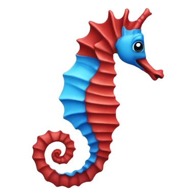 Blue and red seahorse  sticker