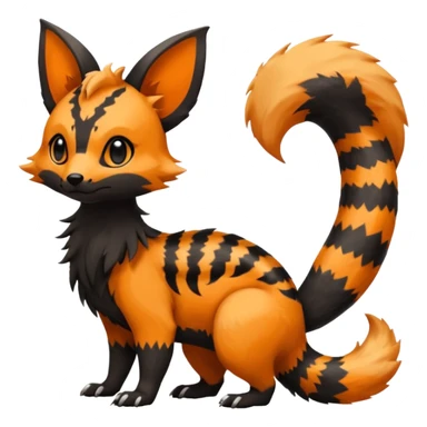 Rare exotic cute epic aesthetic Salandit-Eevee-Civet-species-Fakemon-hybrid-creature, with markings, full body sticker