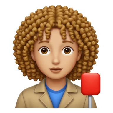 curly haired solo portrait sticker