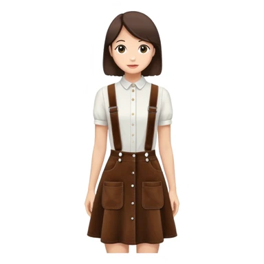 dark brown suspender skirt sticker
