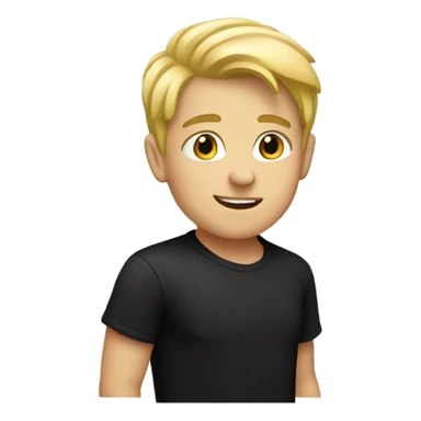 blonde boy in black shirt sticker