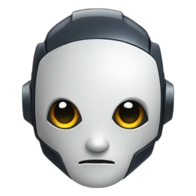 cute obsidian robot face white eyes sticker