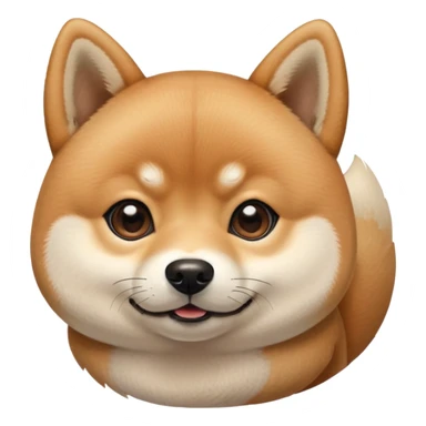 cute Shiba Inu dog with a playful, side-eye expression and a tilted head. The dog has light brown fur, big round eyes, and a soft smirk sticker
