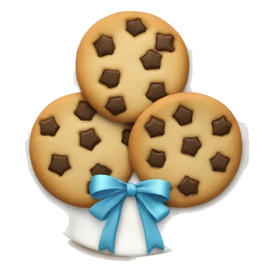 cookies on a plate with a white  bow  sticker