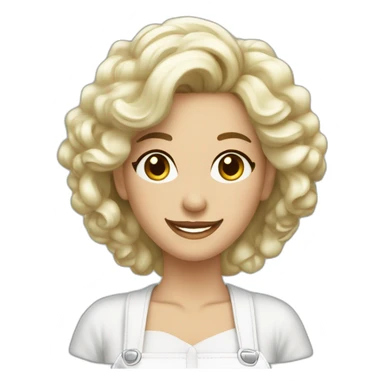 Coiffeuse femme blanche avec ciseaux souriante sticker