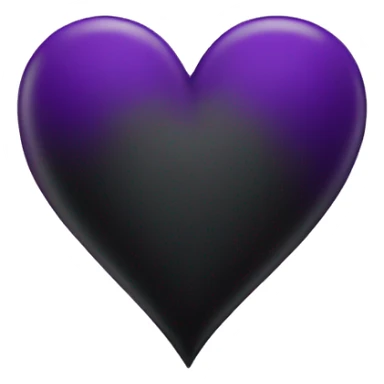 Black heart half purple heart sticker