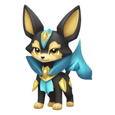 Shiny Sparkle Chibi Anubis-Umbreon-Lucario-Fakémon full body sticker