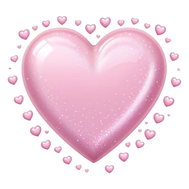 pastel pink heart and pastel pink sparkles sticker