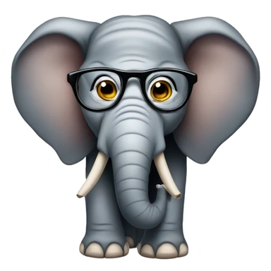 Elephant with glasses  sticker