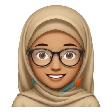 A veiled emoji wearing glasses sticker