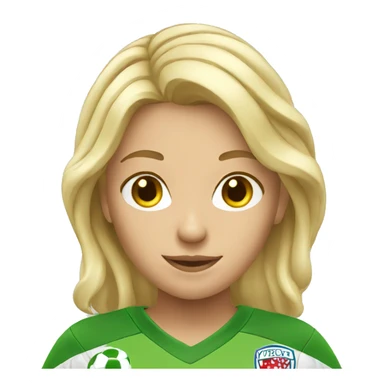 blond women with soccer  sticker