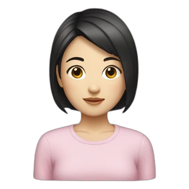 Asian girl with short dark hair sticker