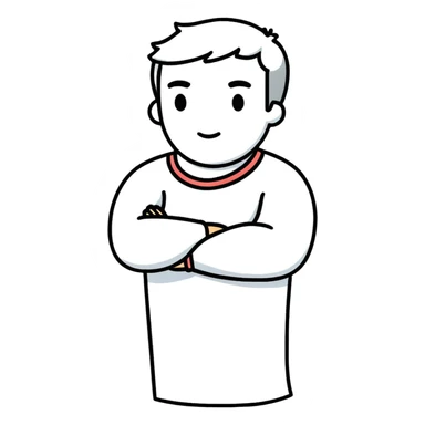 Mad with arms folded sticker