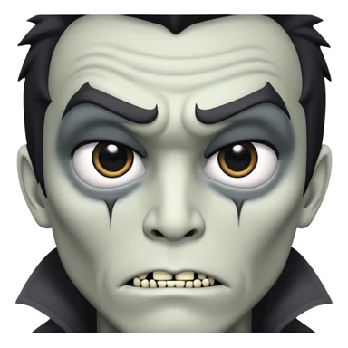 small Rick Astley head sideways that is gray and his face is completely covered in black with anime animated monster zombie eyes sticker