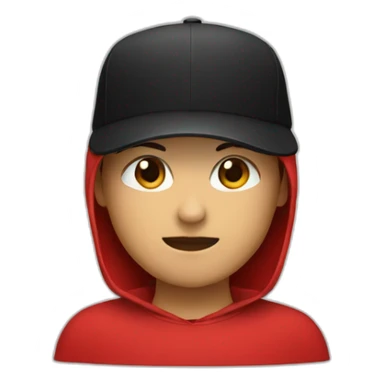 Red cap with black cross no face sticker