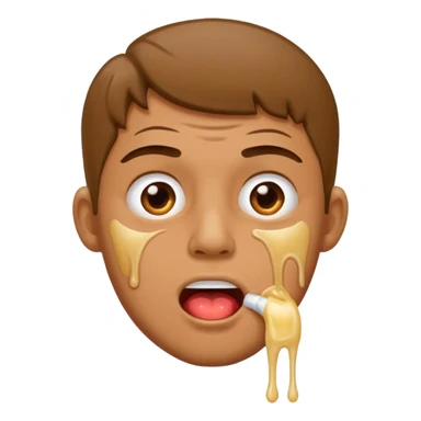 Man drooling out glue sticker