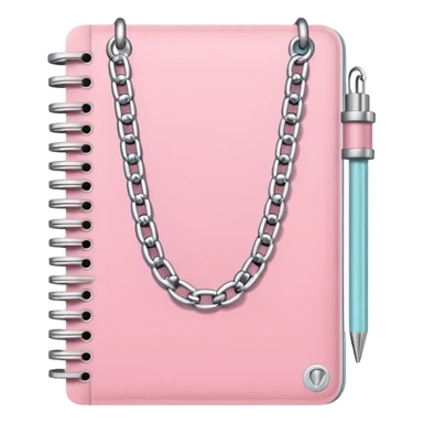 pastel emo notebook with a chain sticker