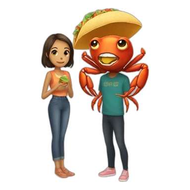 crab with taco girlfriend sticker
