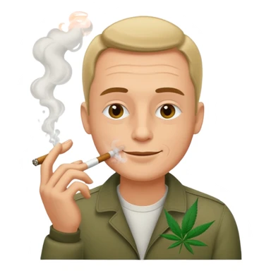 Emoji of Vytautas Eismontas smoking weed sticker