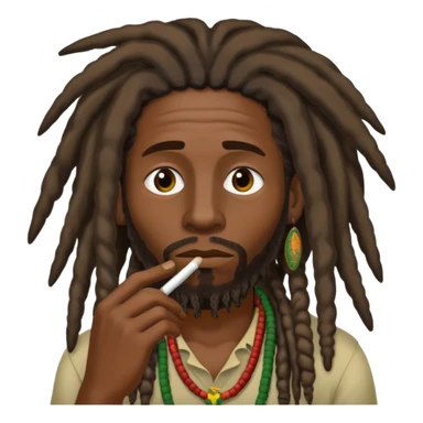 Rastaman thinking thats its time to smoke question mark sticker