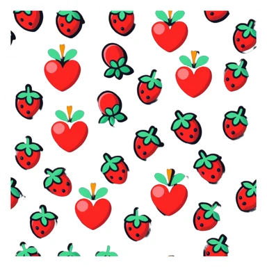 heart shape made out of berries sticker