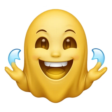 Emojis qui rigole fusionné avec l’emojis fantôme 👻 sticker