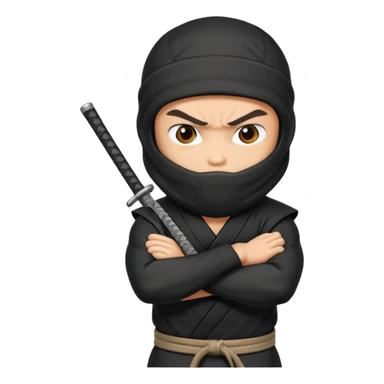 angry ninja with arms crossed sticker