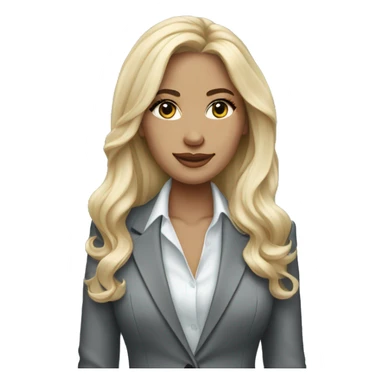 Blonde long hair Tiffany diamond seller in a grey suit sticker