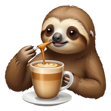 Sloth drinking a caramel latte  sticker