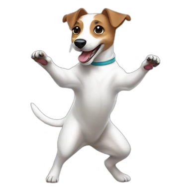 White jack Russell dancing sticker