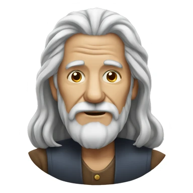 Old man with long hair no beard or mustache sticker