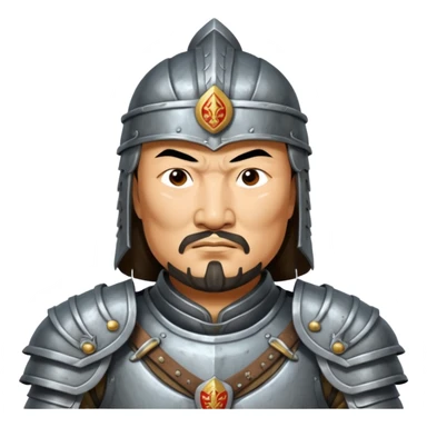portrait of Genghis Khan in armor sticker